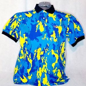 Retro Fox Mens Short Sleeve Polo Shirt Cerulean Bl